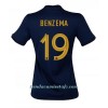 Camiseta de fútbol Francia Karim Benzema 19 Primera Equipación Mundial 2022 - Mujer